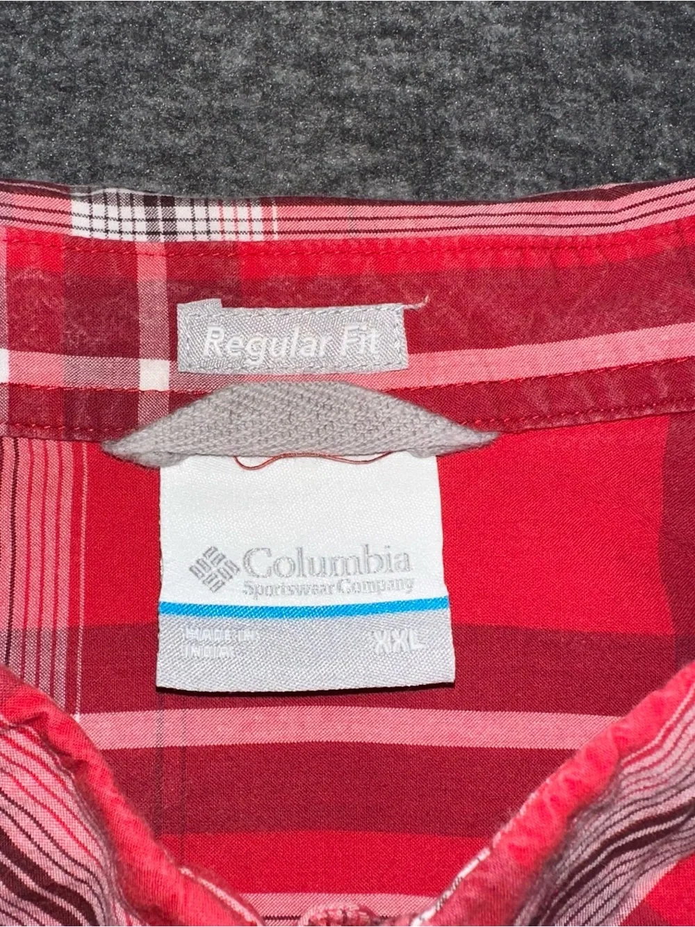 Columbia Sportswear Plaid Button Up Shirt Red XXL Short Sleeve Cotton